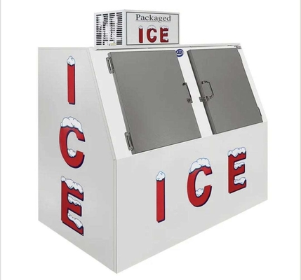 Положенный в мешки замораживатель Merchandiser льда бункера 1699L льда с наклоненным фронтом