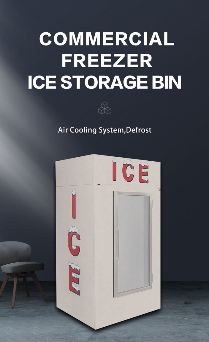 Положенный в мешки замораживатель Merchandiser льда бункера 1699L льда с наклоненным фронтом 0