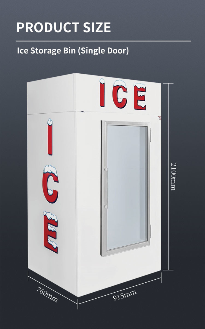 Витрина для мороженого из нержавеющей стали 850л мерчендайзера льда стеклянной двери воздушного охлаждения 6