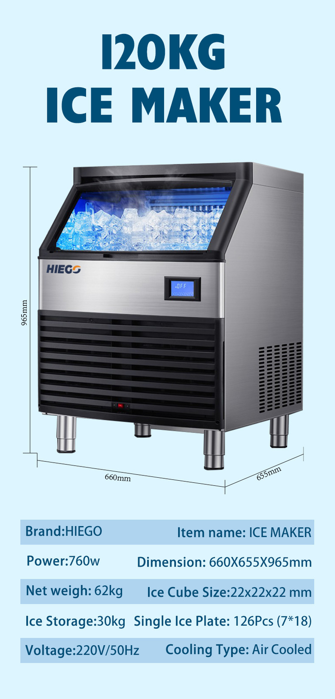 машины льда 120КГ 24Х коммерчески делая используемого создателем создателя льда куба 10