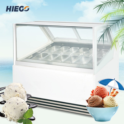 Чистосердечный шкаф дисплея мороженого, трудно изогнутый шкаф мороженого Кунтертоп окуная