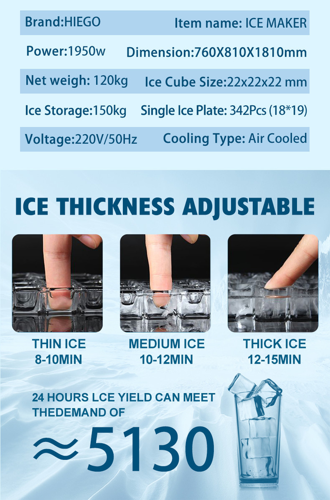400kg/машина создателя куба льда дня с системой воздушного охлаждения и продать лед 8