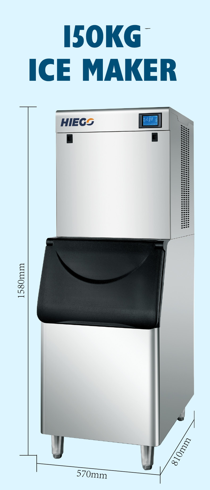 создатель кубика льда автоматического охлаждения воздуха хранения машины льда 150кг 110кг коммерчески 7