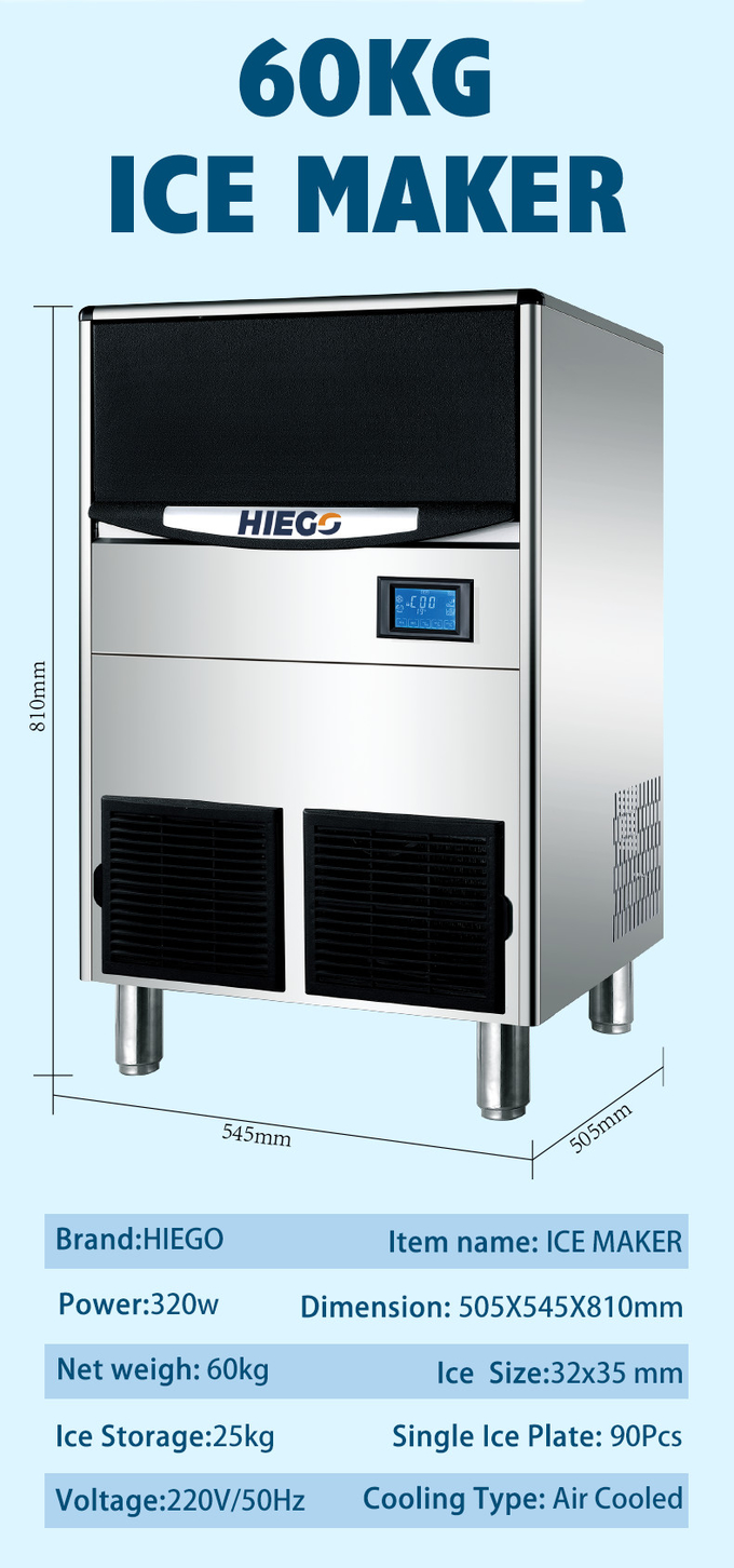 80 кг / 24 часа Crescent Ice Maker с воздушным охлаждением Портативный 80 кг промышленный льдогенератор 9
