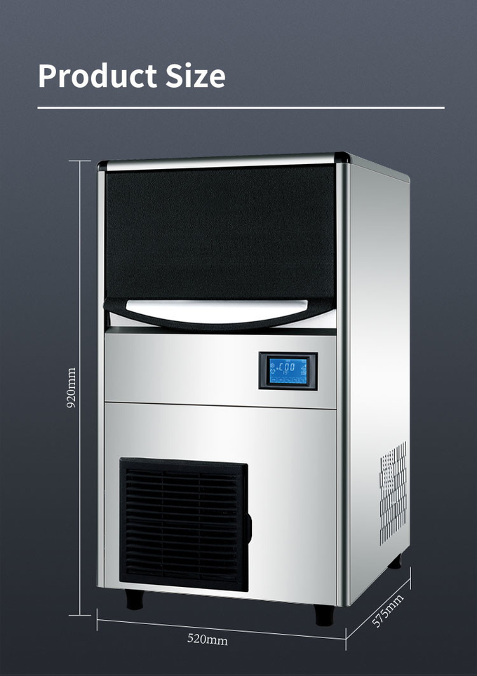 Коммерческий 60KG / 24H Cube Ice Maker Machine Full-Automatic Ice Bin Maker 7