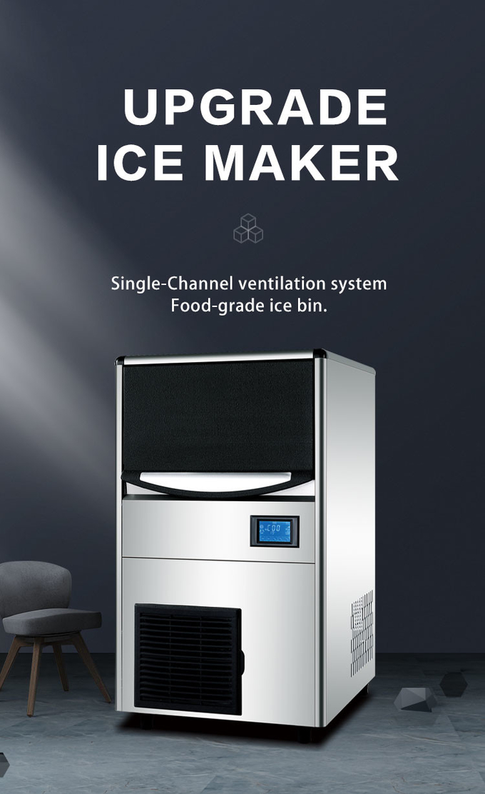 Домашняя фабрика 60KG / 24H Cube Ice Maker Machine Full-Automatic Ice Bin Maker 0