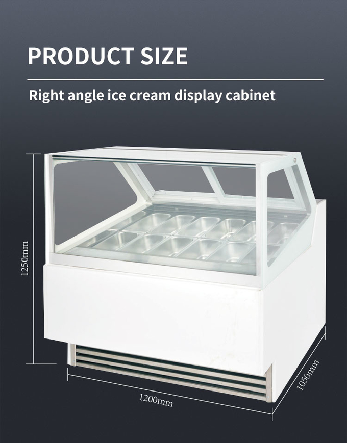 Замораживатель Джелато Кунтертоп шкафа дисплея мороженого 12-20 лотков погружая 2