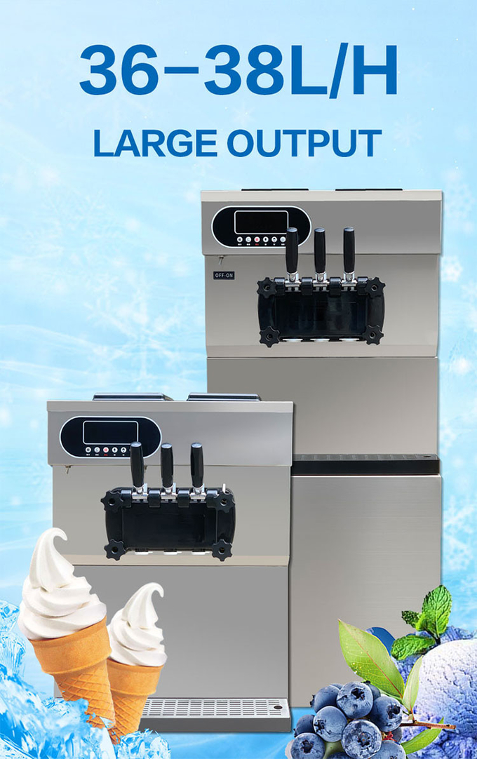 создатель мороженого подачи столешницы 36-Liter коммерчески мягкий с 3 вкусами 5