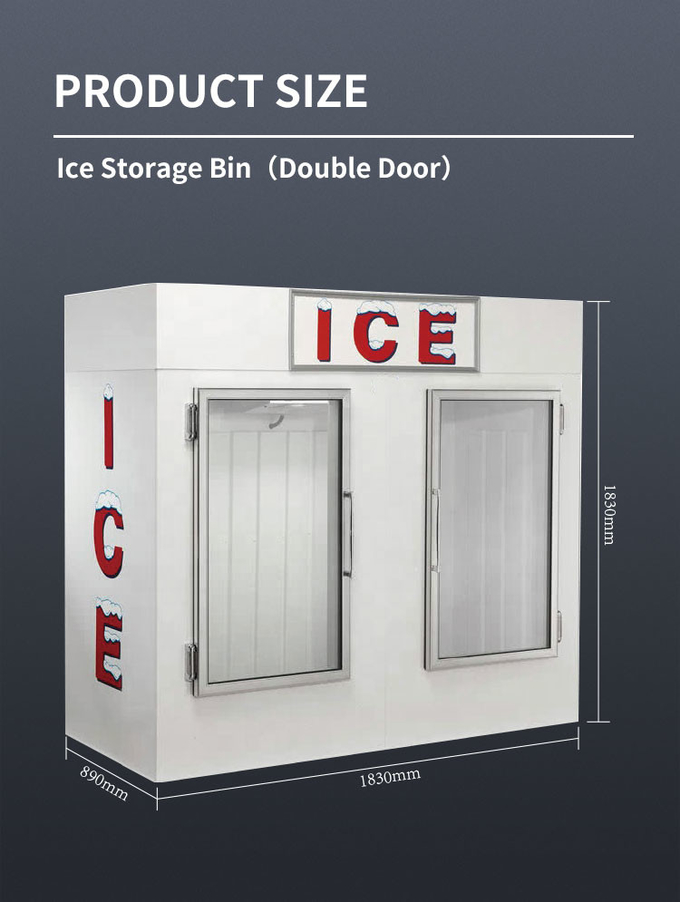 Merchandiser замораживателя хранения льда двойных дверей для на открытом воздухе 1841L 1