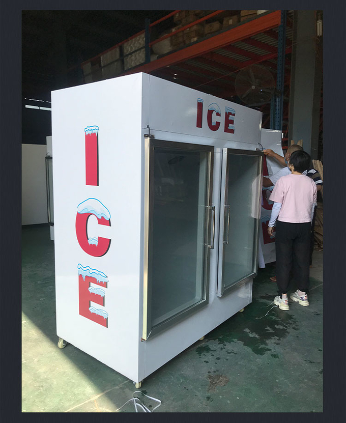 Коммерческий ледяной мерчендайзер из нержавеющей стали, полностью автоматический морозильник с воздушным охлаждением 6