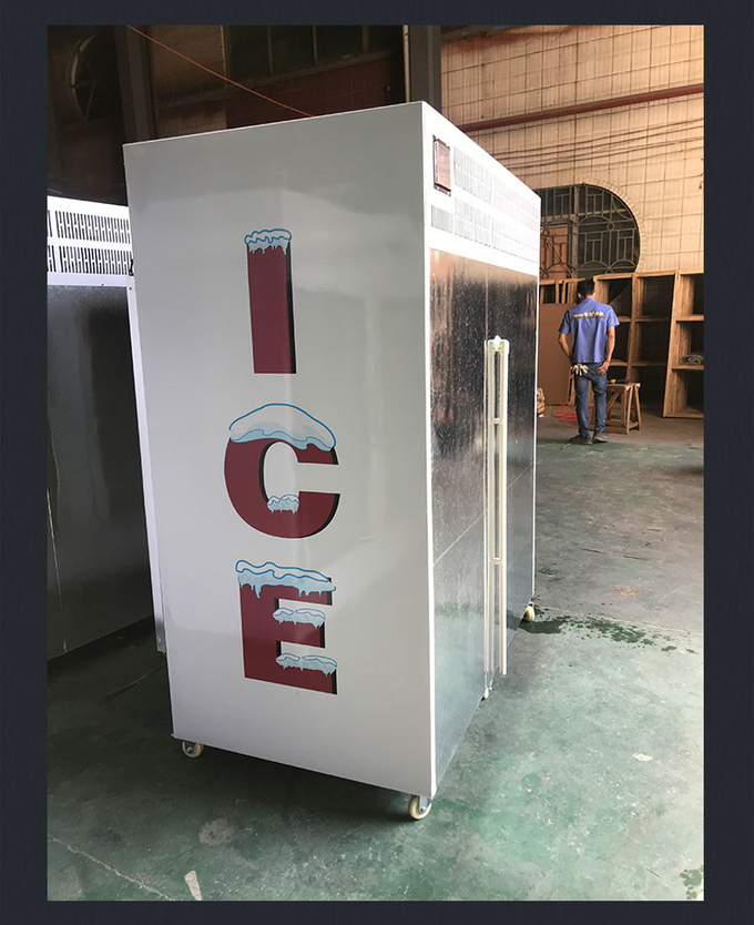 Торговец мороженым с воздушным охлаждением дисплея мерчендайзера льда Р404а на открытом воздухе 5