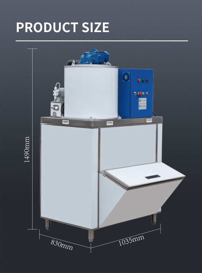 Автоматическая машина для производства чешуйчатого льда, коммерческий 1 тонна/24 часа, льдогенератор для хранения свежих морепродуктов 10