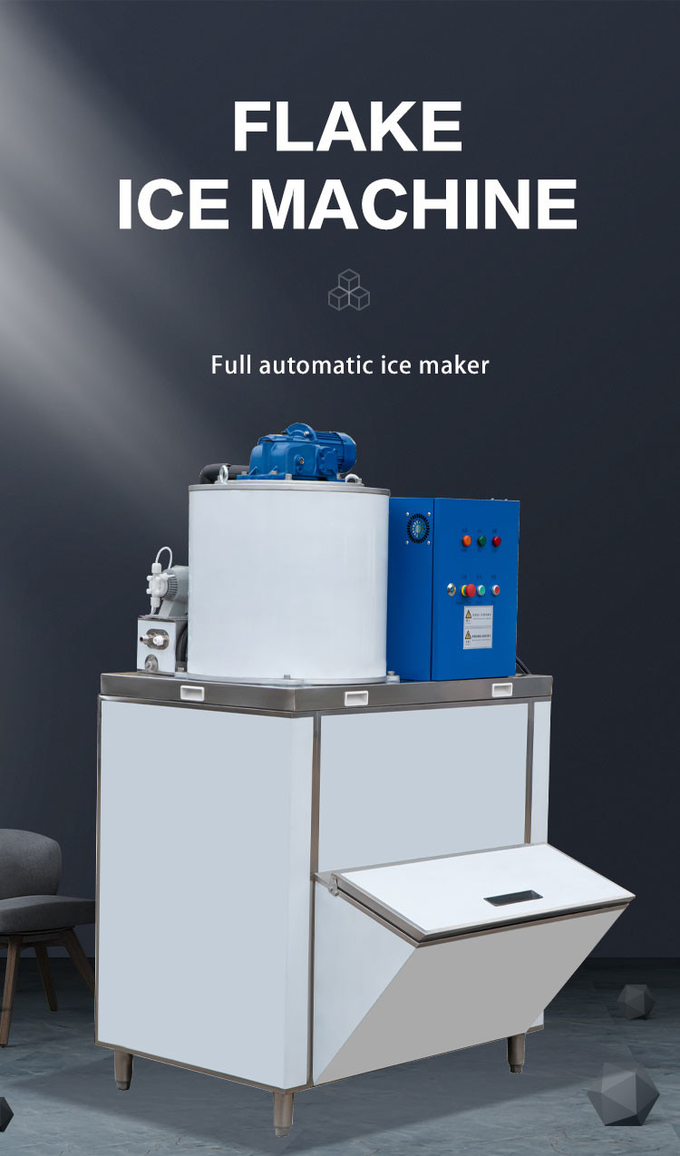 Машина льда хлопьев Geneglace нержавеющей стали воздушное охлаждение машины конуса снега 1 тонны морозное 4