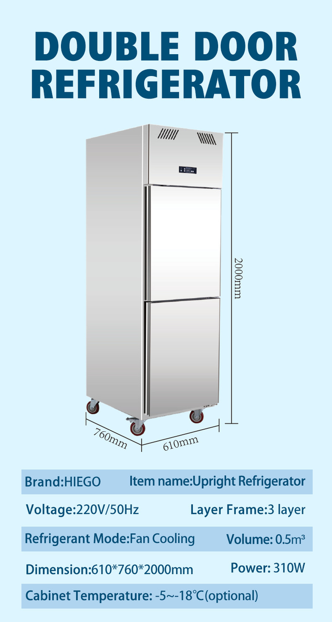 коммерчески чистосердечный холодильник 500L для оборудования кухни ресторана гостиницы 8