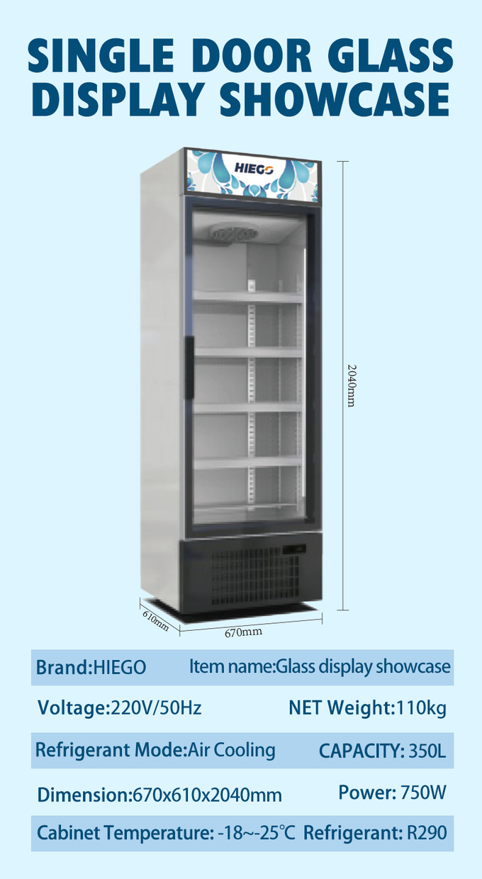 охладитель двери дисплея супермаркета холодного пива холодильника напитка 380L стеклянный 7